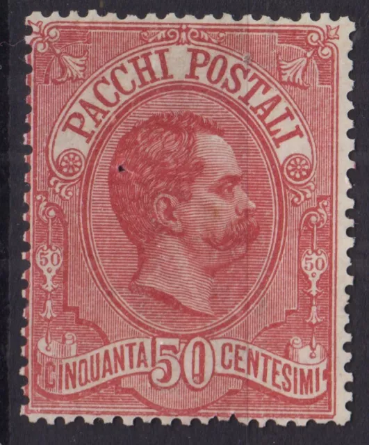 Regno 1884-86 Umberto Pacchi Postali 50 Centesimi N.3 G.i Mnh** Foro Di Spillo