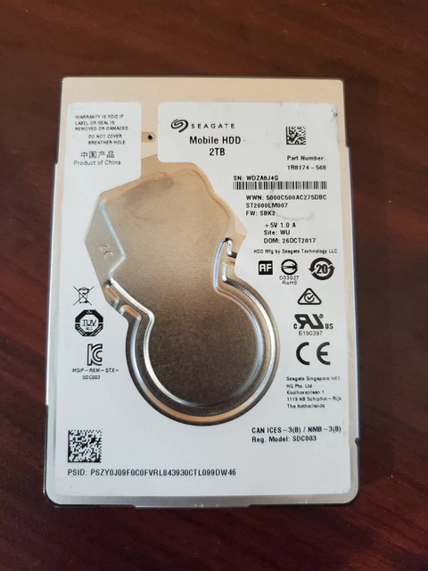 SEAGATE MOBILE ST2000LM007 2TB SATA Laptop HDD 1R8174-568 #69