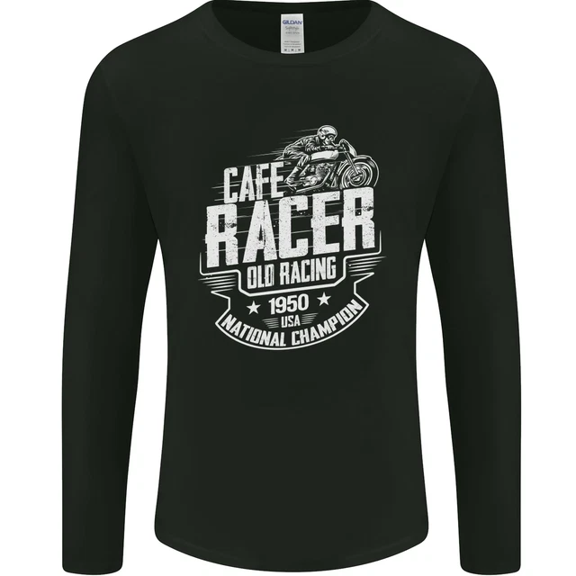 Cafe Racer Old Racing Biker Motorcycle Mens Long Sleeve T-Shirt