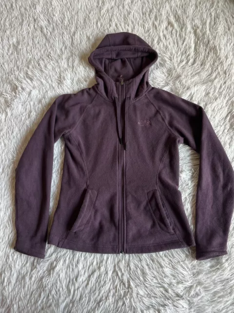 Woman’s Small North Face Purple Fuzzy Fleece Zip Up Hoodie Jacket