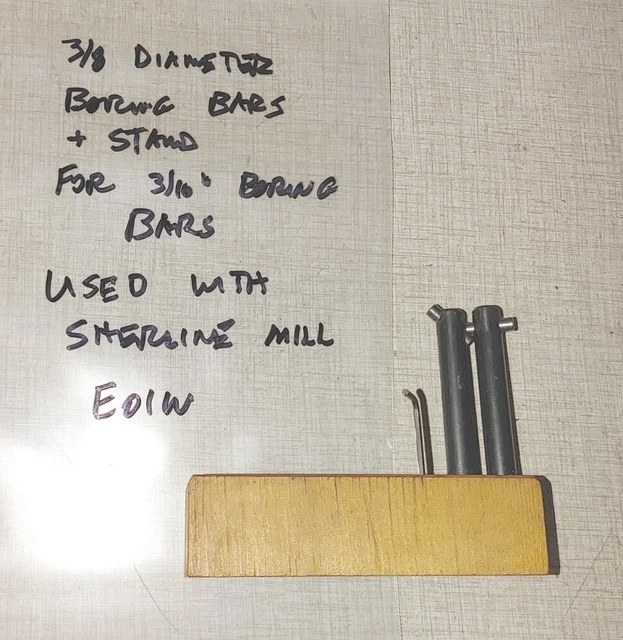 3/8" Boring Bar Set for 3/16" Round Cutting Tools Used w/ Sherline Mill E01W