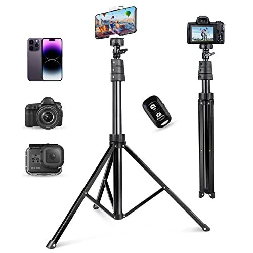 Adjustable 67'' Cell Phone Tripod with Remote Control - Versatile S