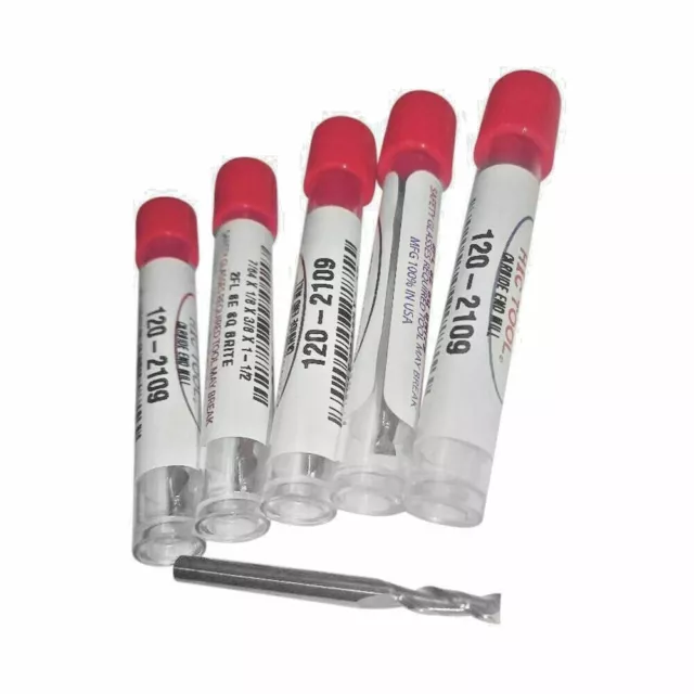 7/64 2 flute end mill 5 PACK SOLID CARBIDE Made in USA 120-2109 FREE SHIPPING