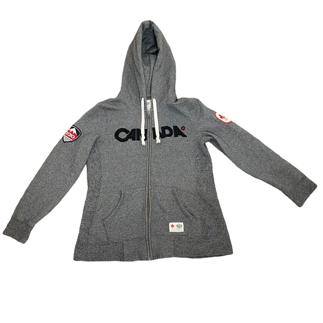 Canada 2010 Winter Olympics Hudson's Bay Co Size Med Grey Zip Up Hoodie Jacket