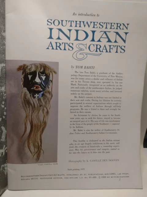 Southwestern Indian Arts & Crafts by Tom Bahti -1973 -6th Print -Art Books 3