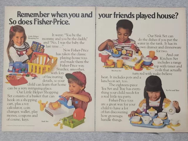 1984 Magazine Advertisement Page Fisher Price Kitchen Sink Tea Set Toys Print Ad