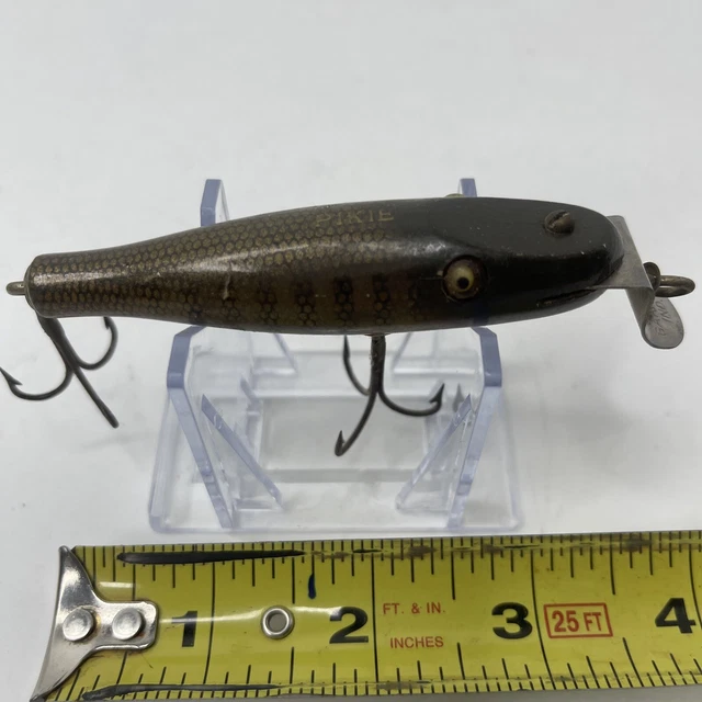 FISHING LURES CREEK CHUB 3¼" VINTAGE WOOD GLASS EYE PIKIE Chub Color