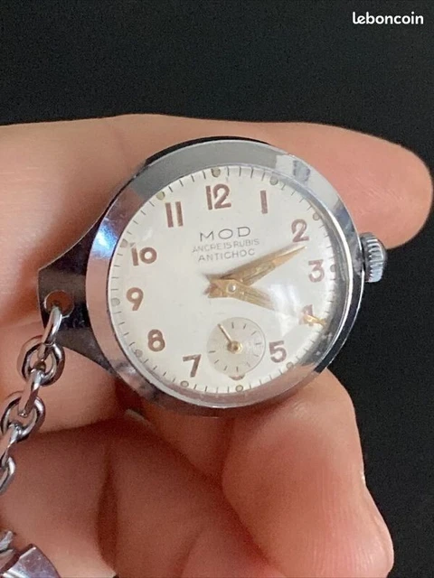 Montre Vintage Floty Années 1950 - Mécanique Manuelle, Boîtier Acier, Bracelet Cuir Noir, NOS
