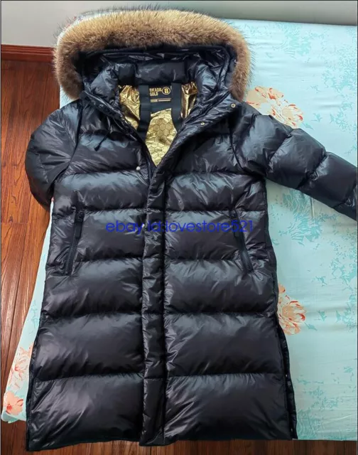 Lusso giacca invernale da donna parka collo in vera pelliccia cappotto piumino parka caldo S-2XL 3