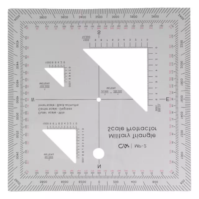 6 pouces Protractor militaire Règle d'arpentage militaire de formation