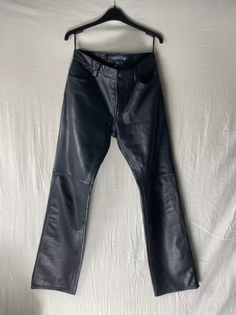 GAP leather straight fit trousers black W30 L32