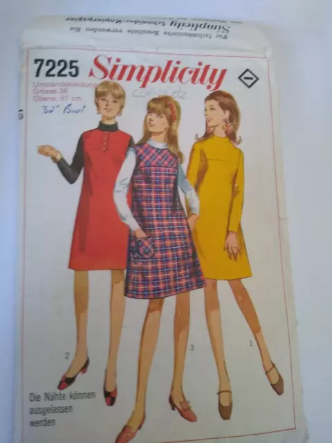 SEWING PATTERN dress or tunic mod 60s 3.25 PicClick UK