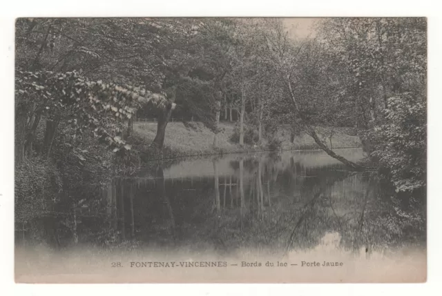 Cpa 94 - Fontenay-Vincennes : Bords Du Lac - Porte Jaune (Val-De-Marne) N/Écrite