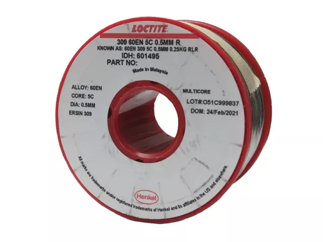 MULTICORE / LOCTITE - Solder Wire, 0.5mm, 250g, 180°C