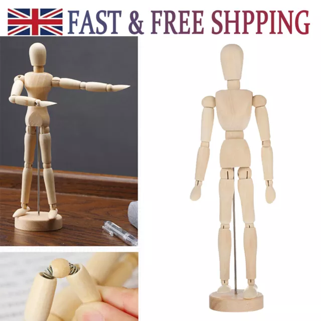 Wooden Manikin Flexible Limbs Human Mannequin Figure Artist Sketch Drawing Model