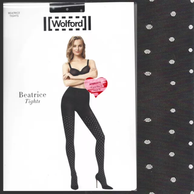 Medias Wolford Beatrice • XS • black / white... diseño clásico de puntos