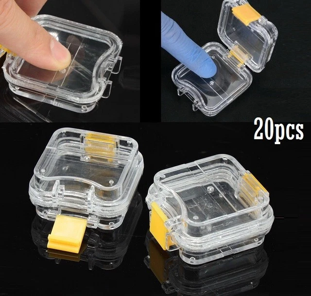 20pcs Acrylic Clear Membrane Storage Jewelry False Teeth Case Display Box w Film