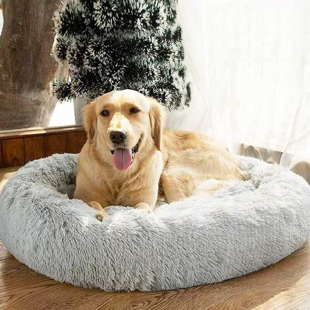 Plush Calming Dog Beds, Donut Dog Bed for Small Dogs, Medium, Large & X-Large, C