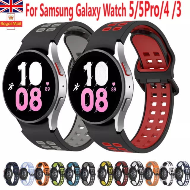 For Samsung Galaxy Watch 5 4 40 44mm Classic 42 46mm Silicone Sports Band Strap