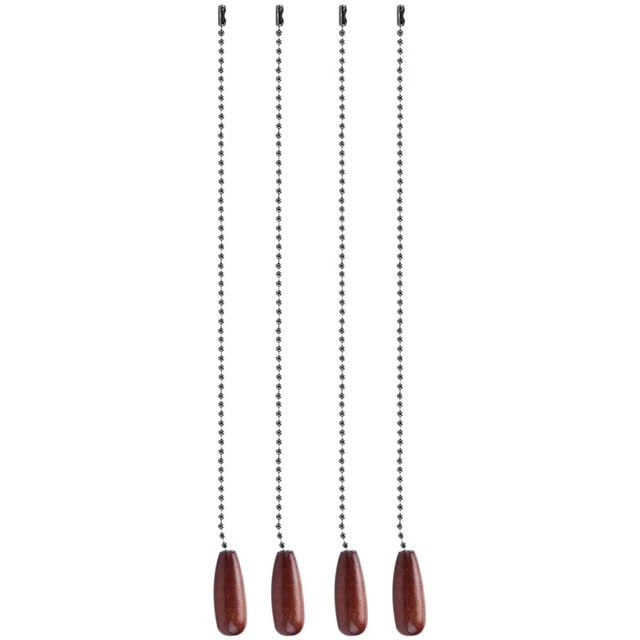 4 Pieces Ceiling Fan Chain Pulls Wooden Pull Chain Extension Pull Chain for S7D4