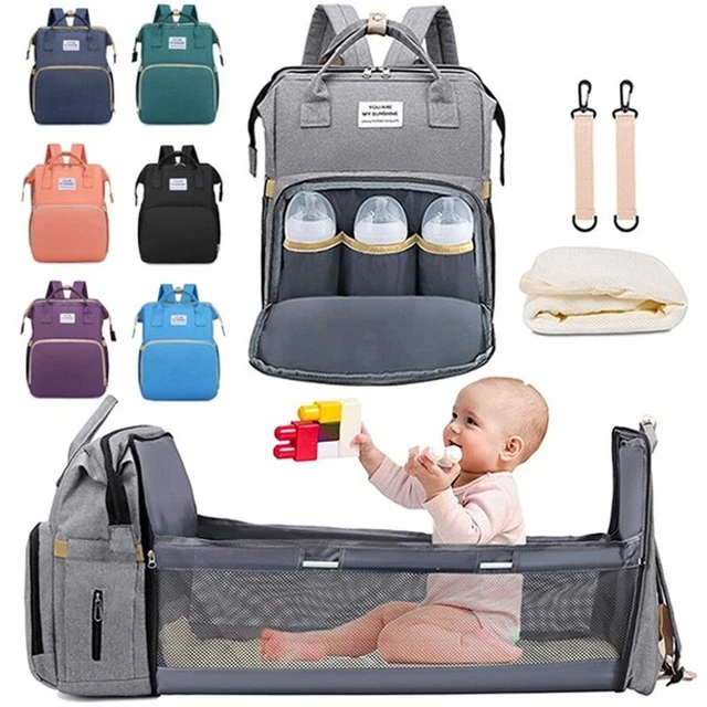 3 En 1 Lit Pliant Maman Sac à Langer Multifonctionnel Sac à Dos Imperméable