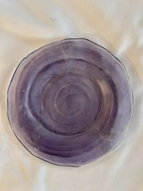 Consolidated Glass Catalonian Old Spanish Amethyst Washed Purple Plate 8.5”