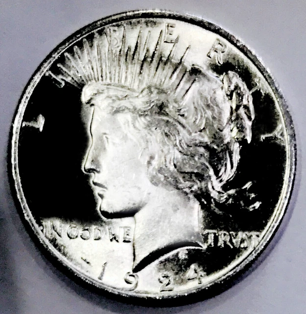 1924 Peace Dollar Absolute Knockout! Superb Gembu++Perfect Clean Cheek #K184