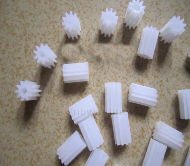 20pcs 10 Teeth 2mm Aperture 0.5 Module Bevel Shaft Plastic Gear for DIY Toy