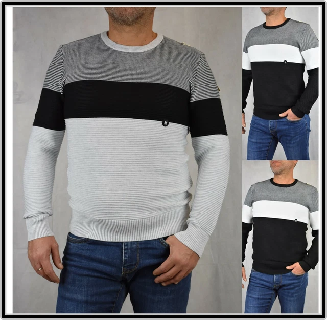 maglione da uomo invernale slim fit m l xl maglia girocollo a fantasia cardigan