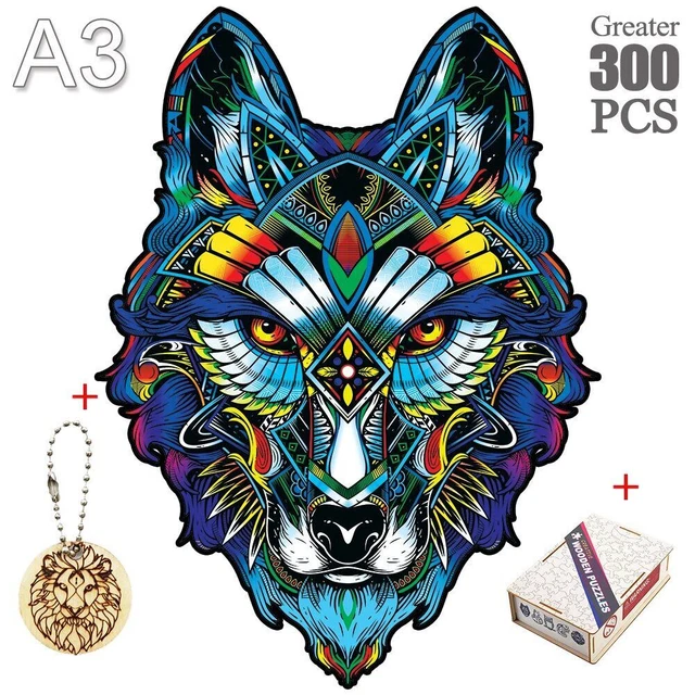 Wolf Animal Jigsaw Puzzles Adult Kids Christmas Gifts Educational Toys Games 3