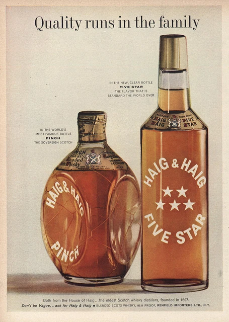 1960 Haig & Haig: Quality Runs In the Family Vintage Print Ad