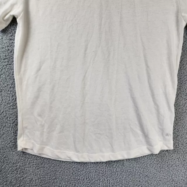 ALTERNATIVE Eco Shirttail Hem T-shirt Men's L Ivory Ribbed V-neck Pullover S/S~ 2