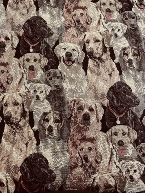 Heritage Labradors Dogs- 145cm 58" Wide - Cotton Rich Woven Tapestry Fabric