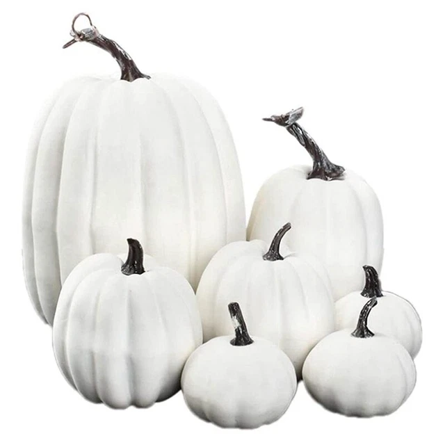 Halloween bianco decorazione zucca artificiale schiuma zucca nucleo desktop Tha B1B4