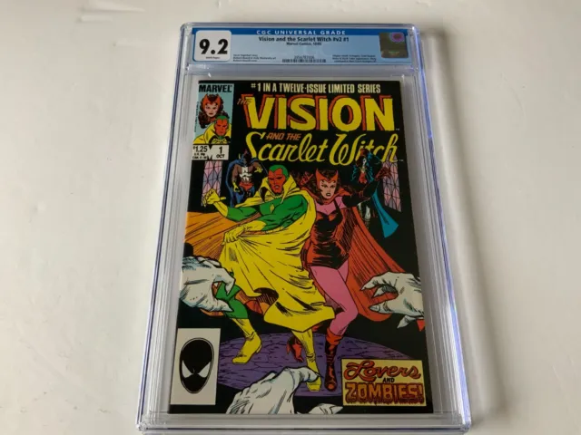 Vision And Scarlet Witch V2 1 Cgc 9.2 White Ps Avengers Nekra Marvel Comic 1985
