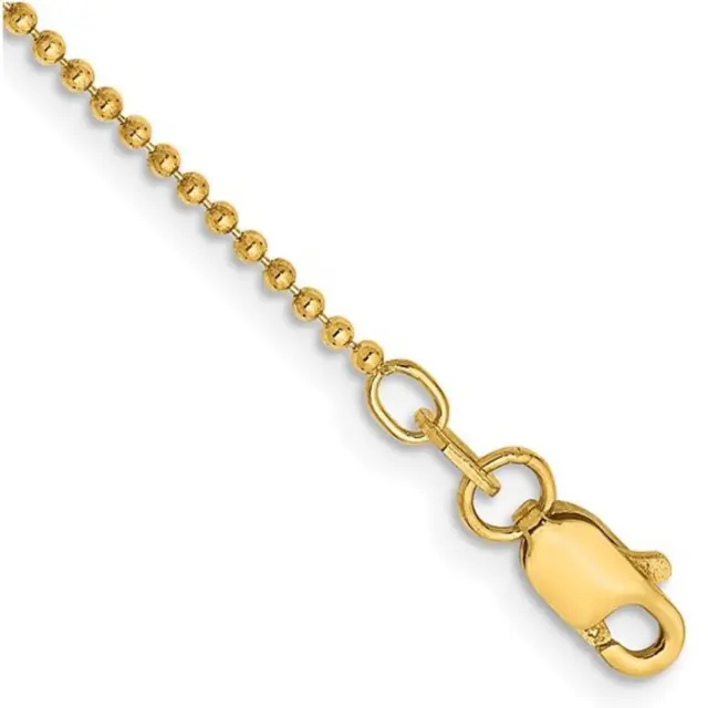 14K Yellow Gold Ball Bead Chain 1MM-1.5MM 18 / 1.5mm