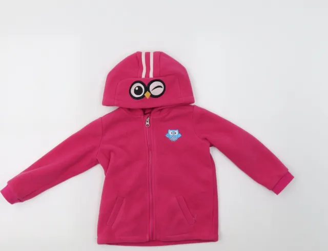 Rain Essentials Girls Pink Jacket Coatigan Size 3-4 Years - Owl