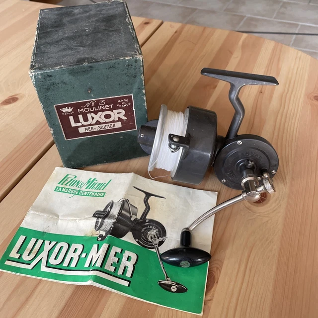 Moulinet Français Vintage Moulinet Pezon Et Michel LUXOR SAUMON MER LEGER 3LS - Occasion - Avec Boîte Et Notice Peau De Mouton