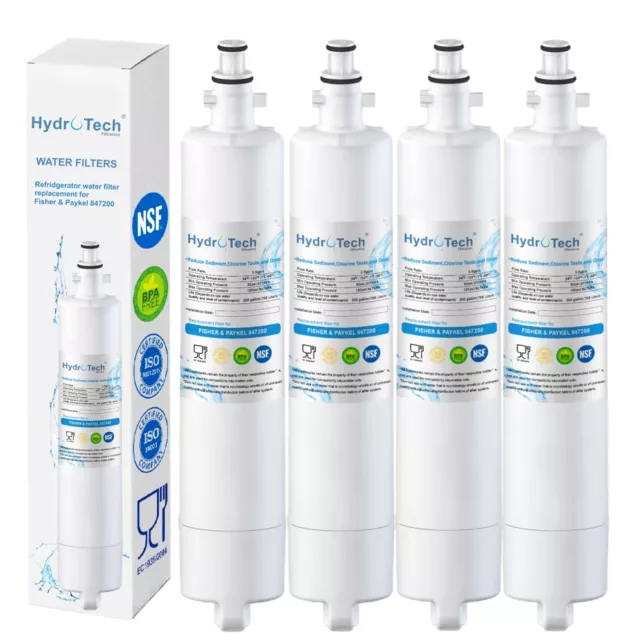 4 X Fisher Paykel 847200 Premium Compatible Ice & Water Fridge Filter Cartridges