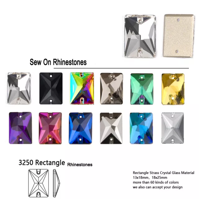 Rectangle Sewing Glass Stone Crystal Sew On Crystal Rhinestone for Jewellery DIY