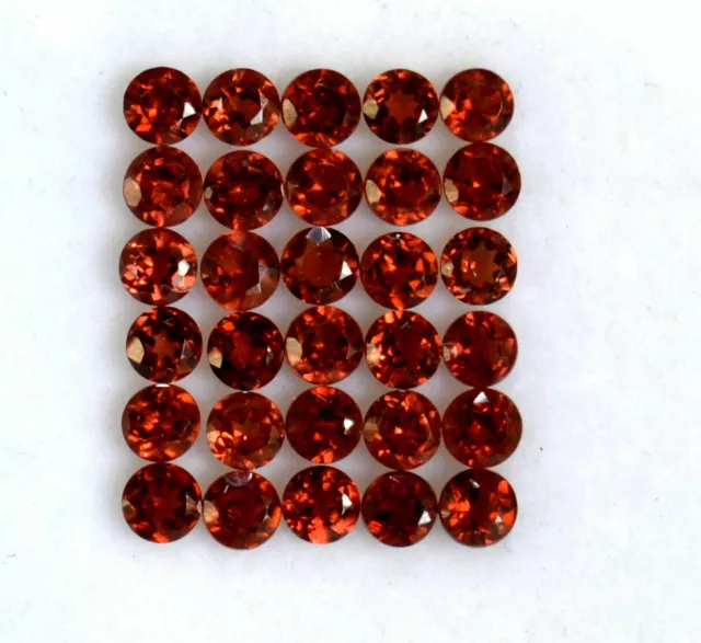 Natural Red Garnet 4 Mm Round Cut Faceted Loose Gtl Certified Aaa Gemstone Lot 3