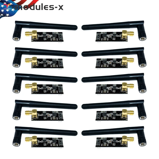 2.4G NRF24L01+PA+LNA SMA Antenna Wireless Transceiver Communication Module USA