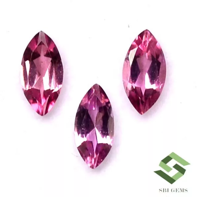 7x3.50 mm Natural Pink Tourmaline Marquise Cut 0.98 CTS Lot 03 Pcs Loose Gems