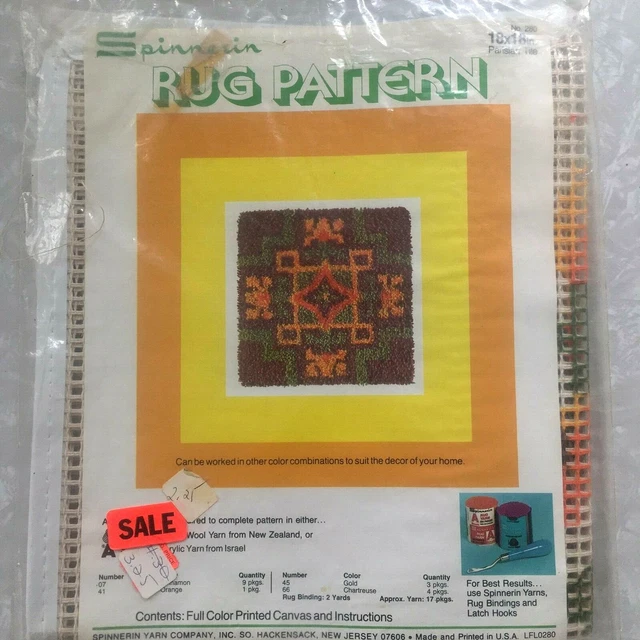 "Gancho con pestillo de azulejos parisino vintage Spinnerin solo colgante de pared 18"" x 18"