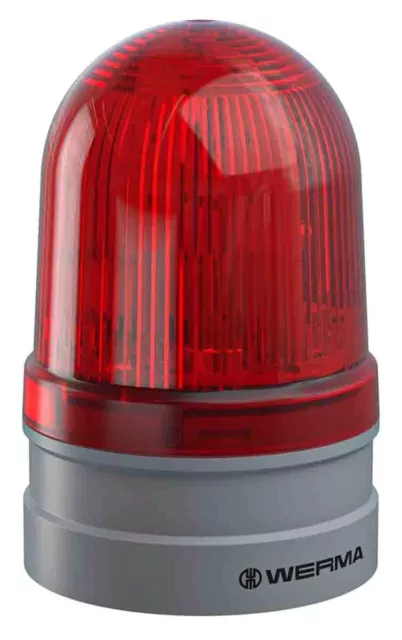 1 pcs - Werma EvoSIGNAL Midi Series Red EVS, Flashing Beacon, 12 V, 24 V, Base M