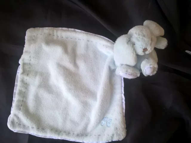 Doudou mouchoir lapin TARTINE ET CHOCOLAT bleu blanc 11 cm comme neuf 2 dispo
