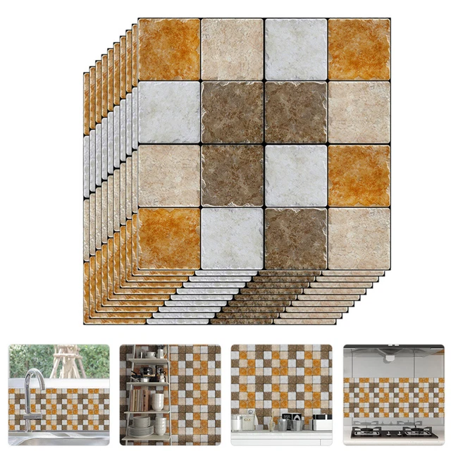 30 pz Adesivi Piastrelle Simulati 10X10X0,1CM PVC