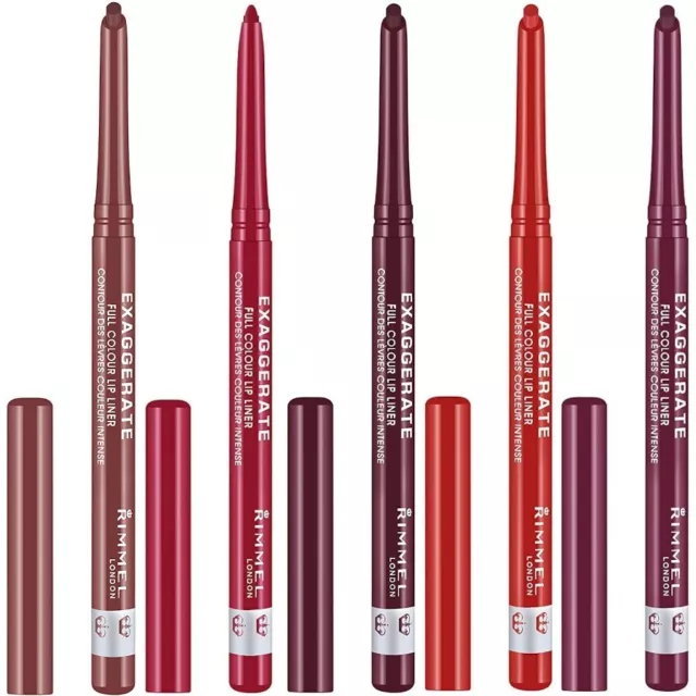 Rimmel Exaggerate Full Colour Lip Liner Pencil  - FREE P&P - Choose your shade