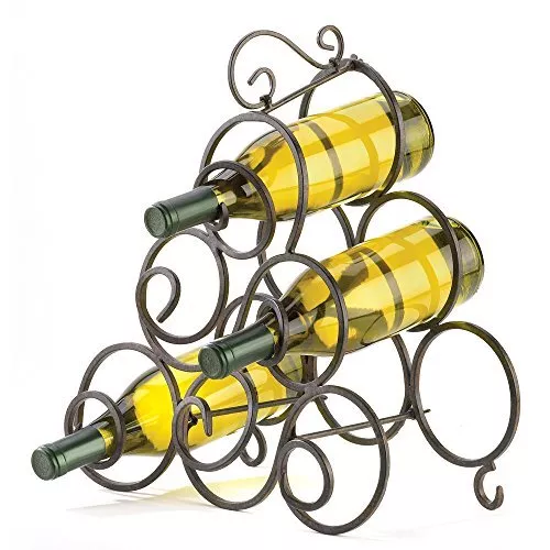 Wine Rack 6 Bottle Holder Oenophilia Metal Free Standing Countertop Metal Iron S