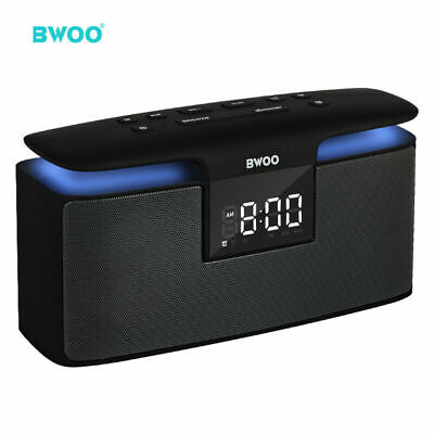 Sveglie da Comodino Ricaricabile USB con Bluetooth 5.0 Audio Box FM Hi-Fi Supporta TF Card per Smartphone e Tablet Pc ZONJIE Sveglia Digitale con Altoparlante Bluetooth 